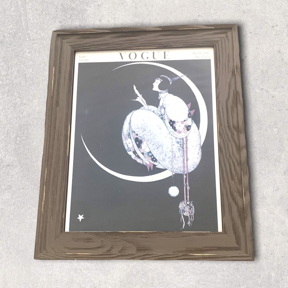 Fashion Vogue 1917 Girl On Moon Print Framed